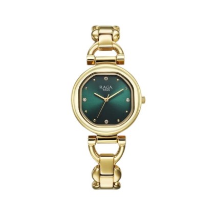 Titan Raga Showstopper 95301YM01 Green Dial Metal Women Watch